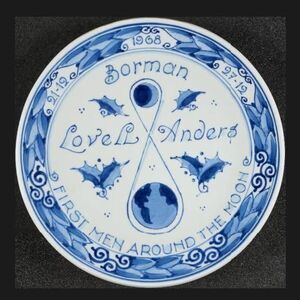Royal Delft “First Men Around The Moon” 7” Plate 1968 Apollo 8